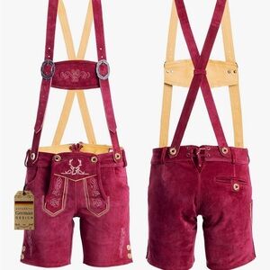 Women's burgundy lederhosen